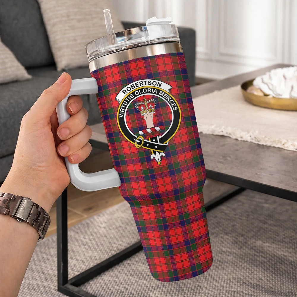 Scottish Robertson Modern Clan Badge Tartan 40oz Tumbler - Image 10