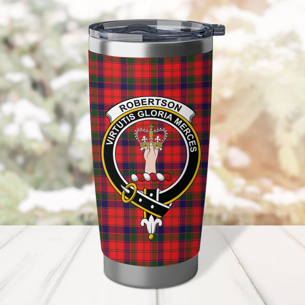 Scottish Robertson Modern Clan Badge Tartan Tumbler - Image 2