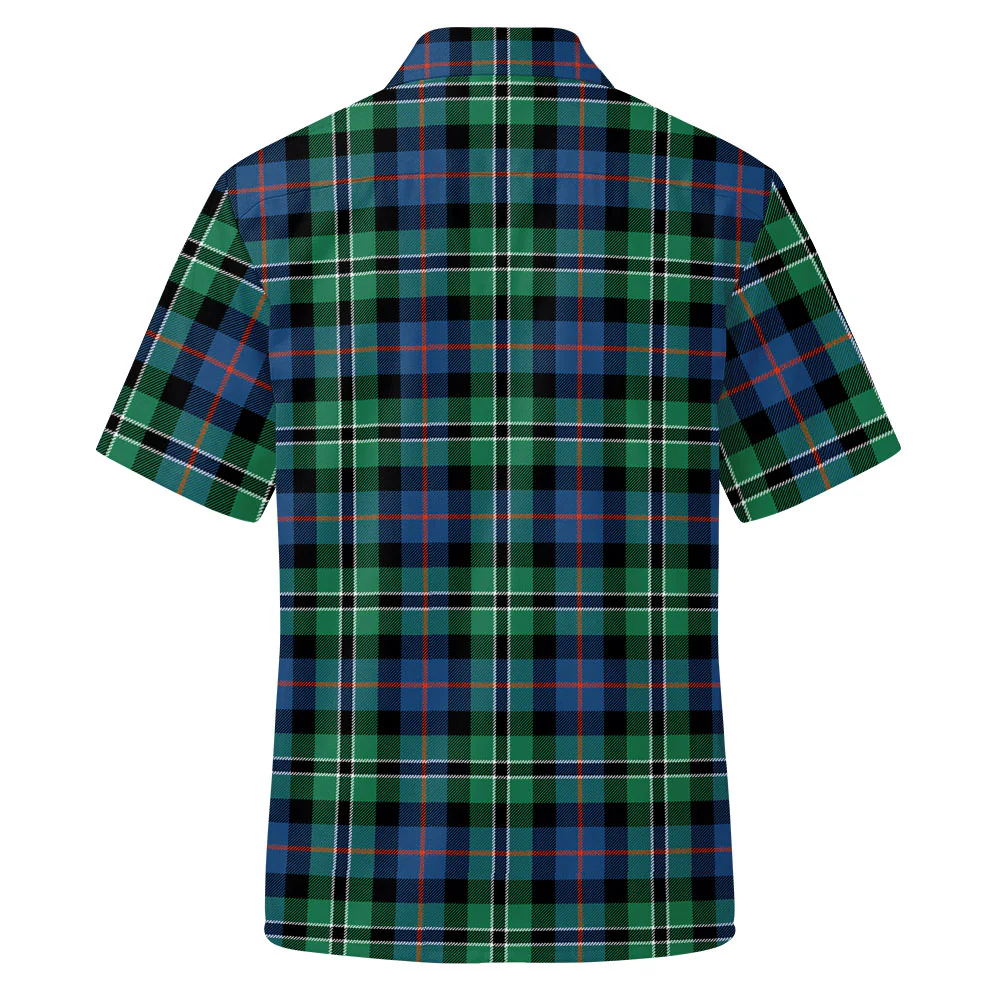 Scottish Rose Hunting Ancient Clan Badge Tartan Short Sleeve Work Shirt - Image 3