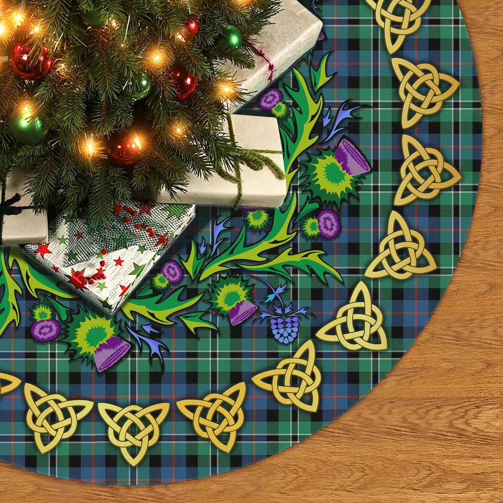 Scottish Rose Hunting Ancient Tartan Thistle Celtic Knot Christmas Tree Skirt - Image 2