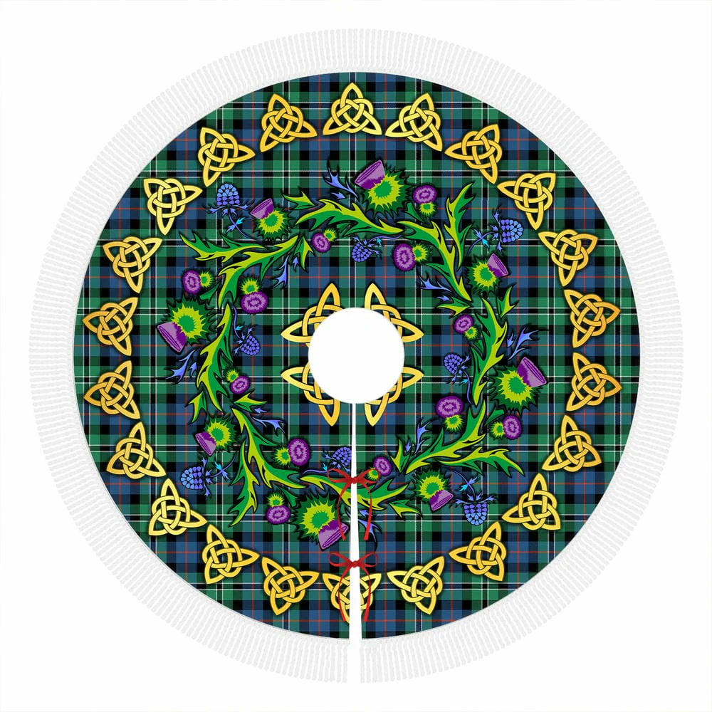 Scottish Rose Hunting Ancient Tartan Thistle Celtic Knot Christmas Tree Skirt - Image 4