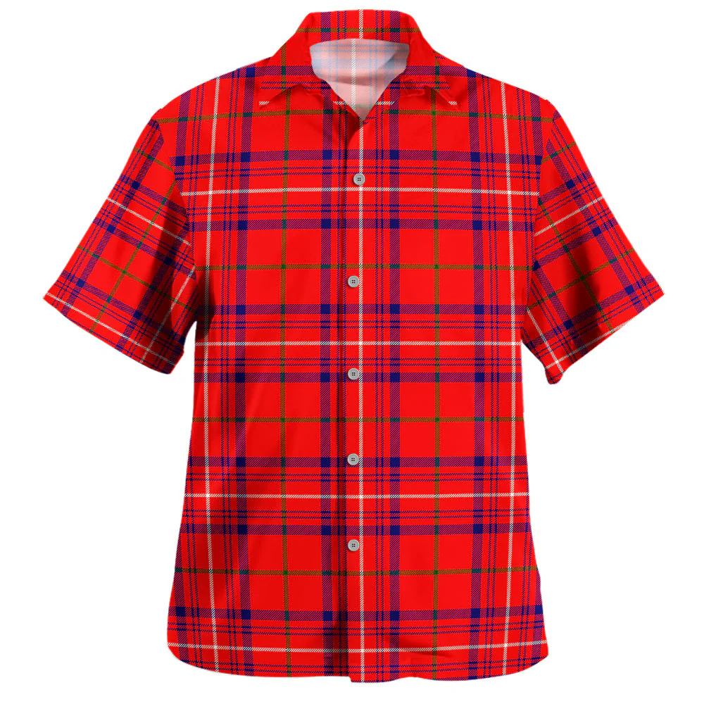 Scottish Rose Modern Clan Badge Tartan Hawaiian Shirt