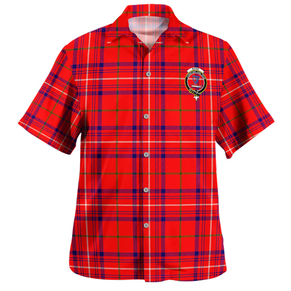 Scottish Rose Modern Clan Badge Tartan Hawaiian Shirt - Image 2