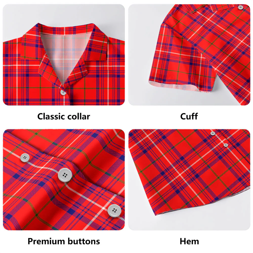 Scottish Rose Modern Clan Badge Tartan Hawaiian Shirt - Image 4