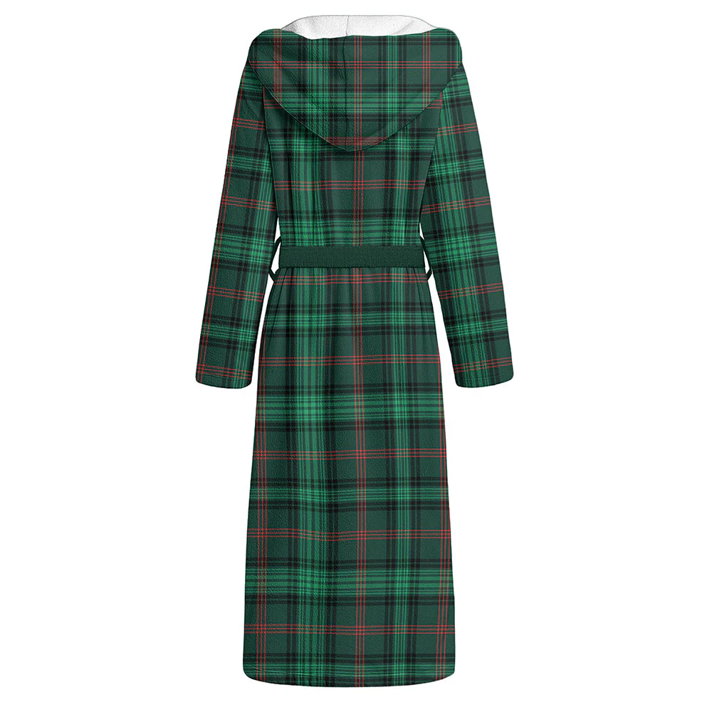 Scottish Ross Hunting Modern Clan Badge Tartan Flannel Hooded Bathrobe - Image 2