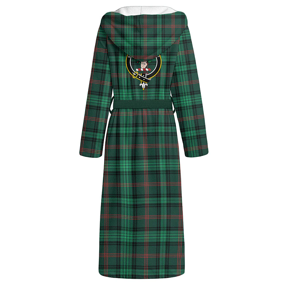 Scottish Ross Hunting Modern Clan Badge Tartan Flannel Hooded Bathrobe - Image 3