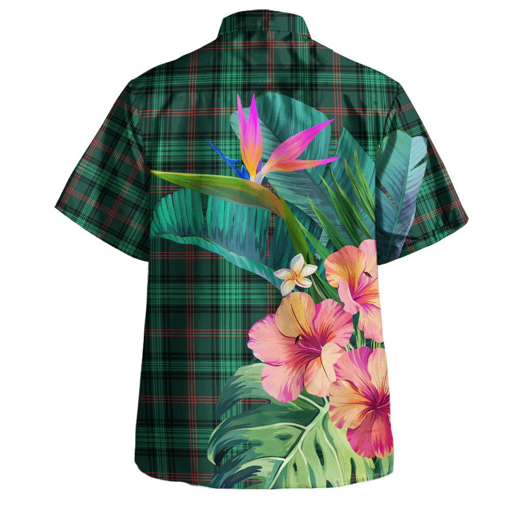 Scottish Ross Hunting Modern Clan Badge Tartan Hawaiian Shirt Bouquet Tropical Style - Image 4
