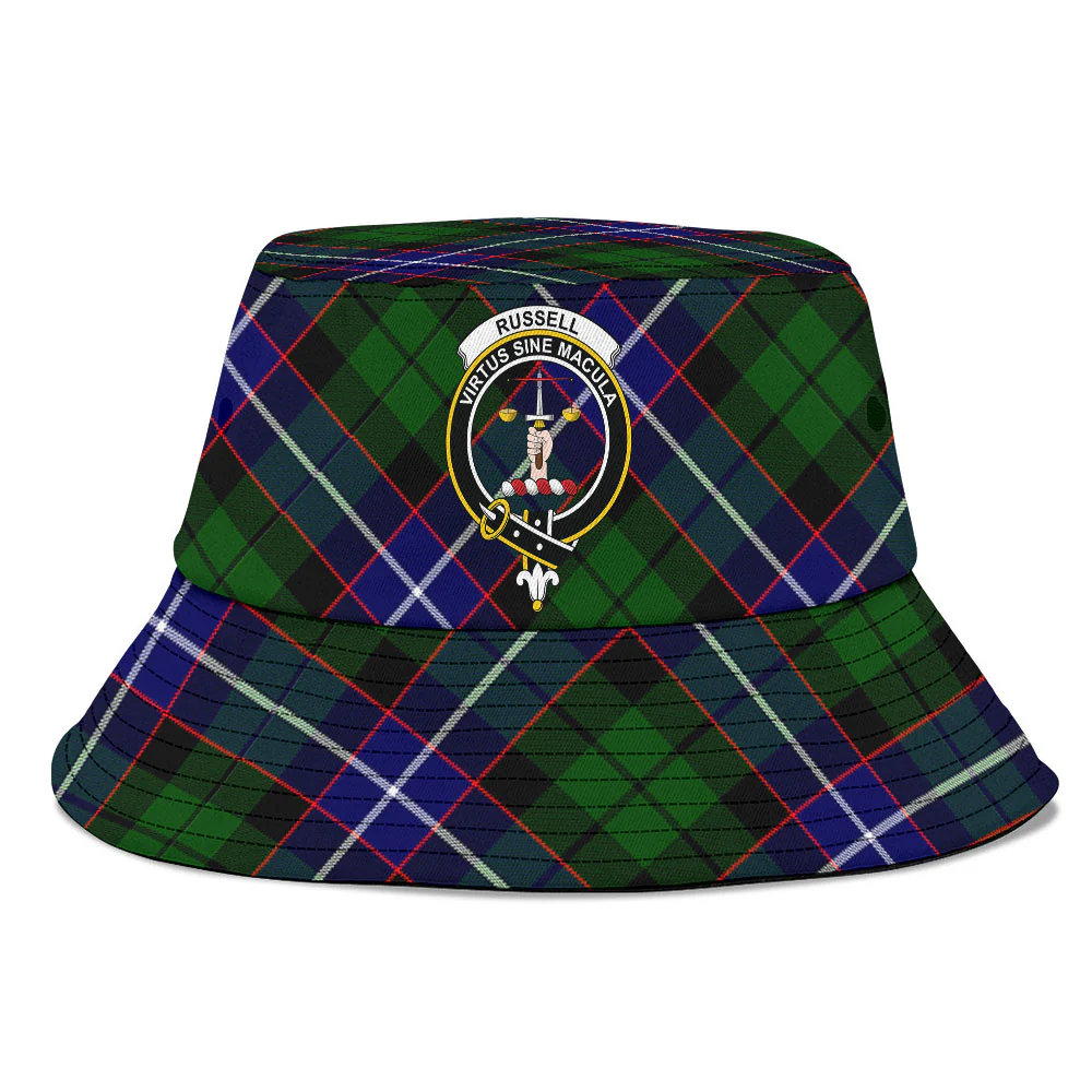 Scottish Russell Modern Clan Badge Tartan Bucket Hat - Image 2