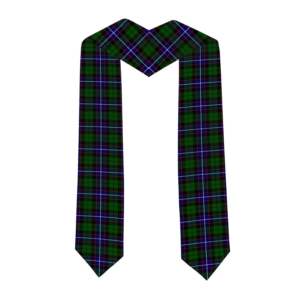 Scottish Russell Modern Clan Badge Tartan Graduation Stole Black Gold Honor - Image 2