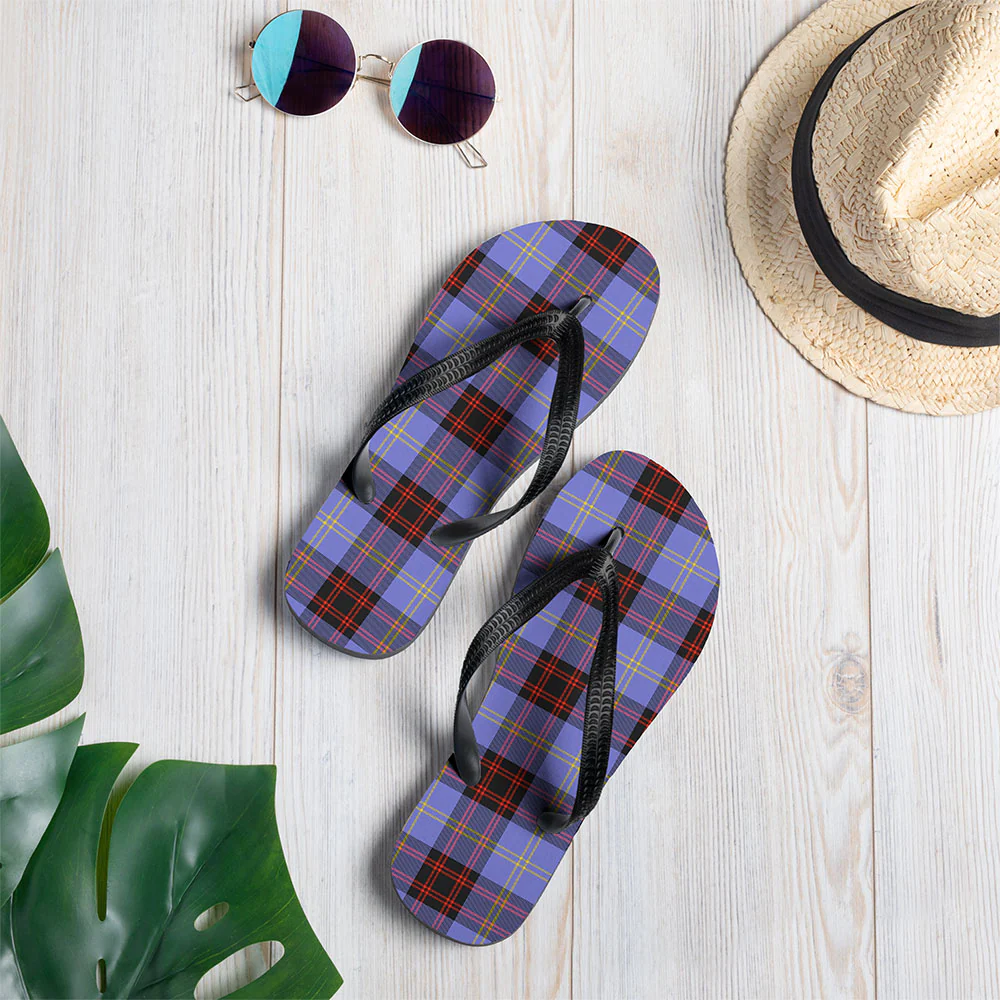 Scottish Rutherford Clan Badge Tartan Flip Flops - Image 2