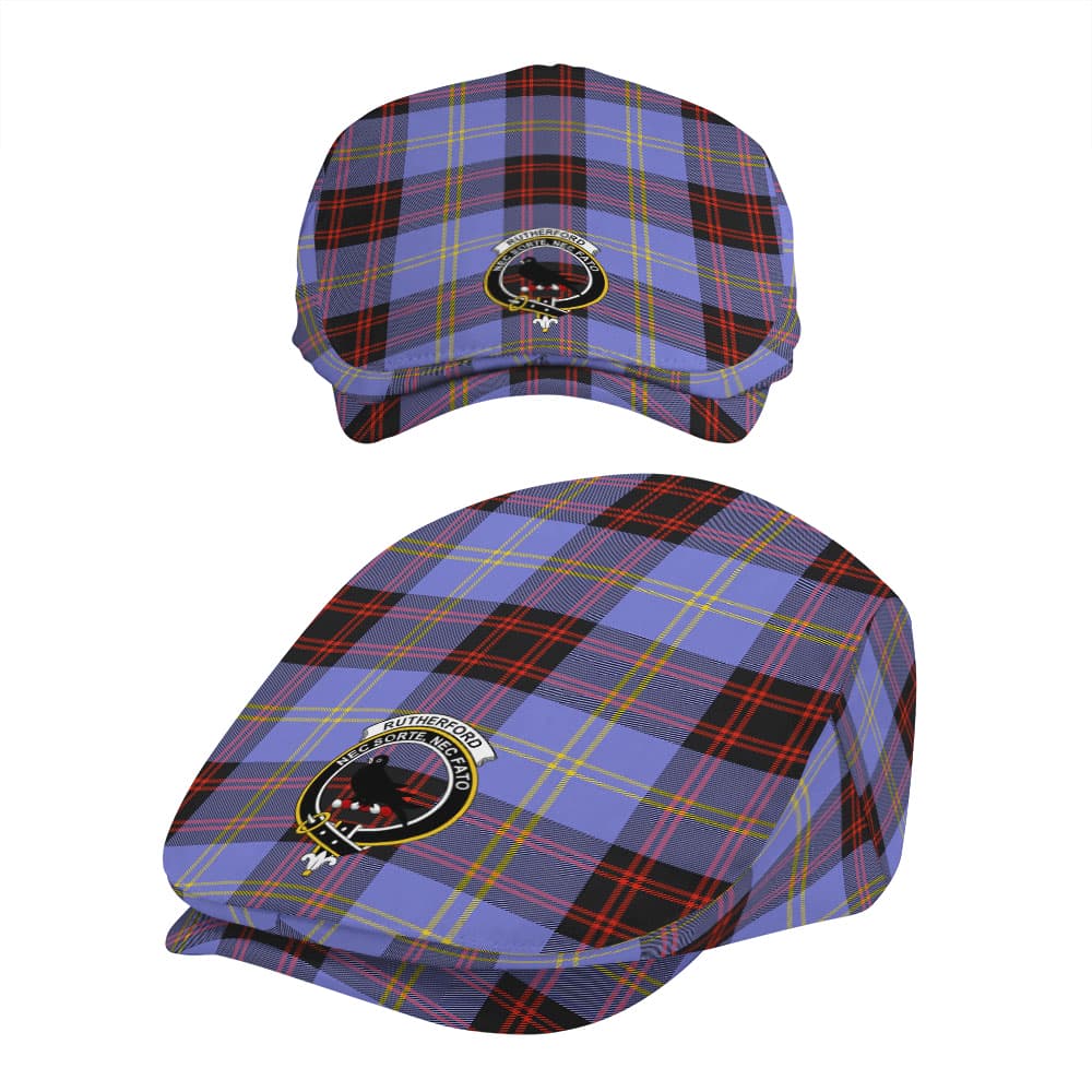 Scottish Rutherford Clan Badge Tartan Flat Cap - Image 5