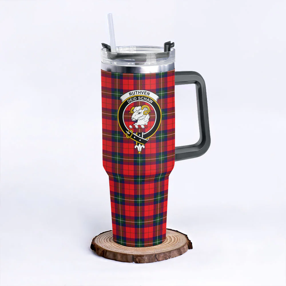 Scottish Ruthven Modern Clan Badge Tartan 40oz Tumbler - Image 6