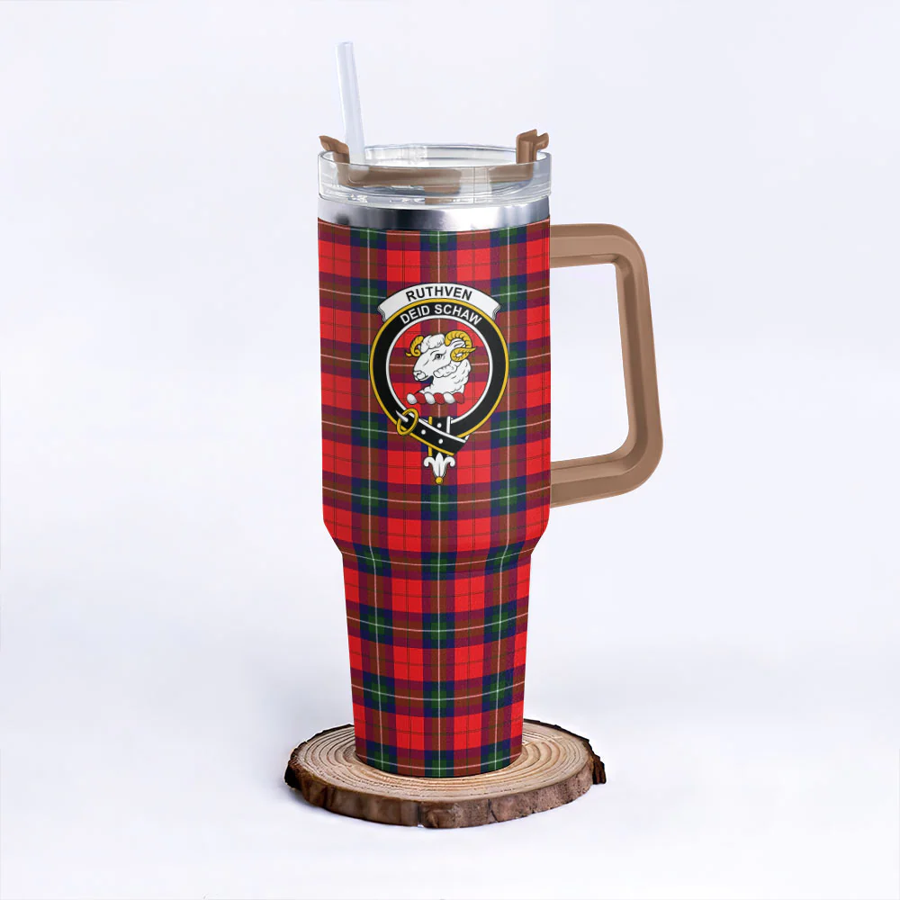 Scottish Ruthven Modern Clan Badge Tartan 40oz Tumbler - Image 9