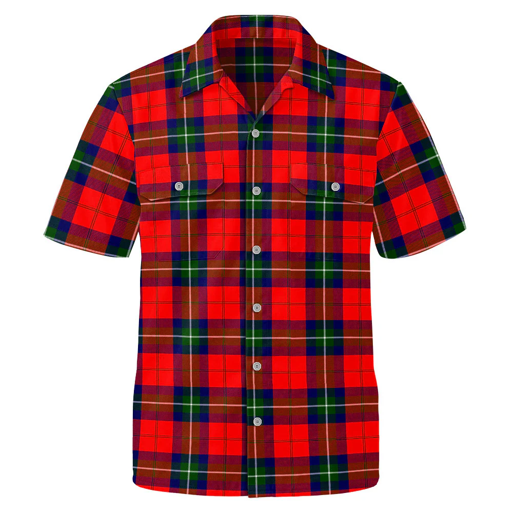 Scottish Ruthven Modern Clan Badge Tartan Short Sleeve Work Shirt