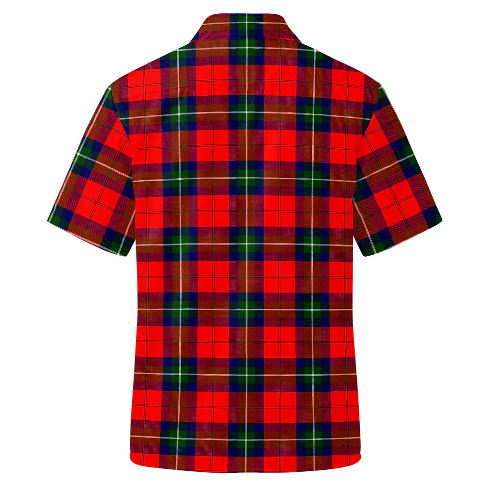 Scottish Ruthven Modern Clan Badge Tartan Short Sleeve Work Shirt - Image 3
