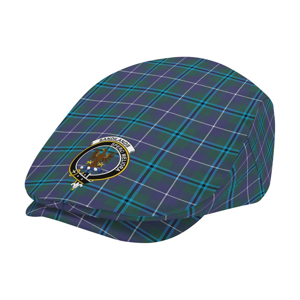 Scottish Sandilands Clan Badge Tartan Flat Cap - Image 2