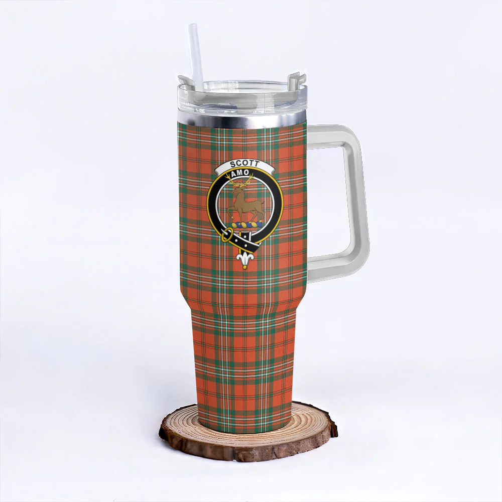 Scottish SCOTT ANCIENT Clan Badge Tartan 40oz Tumbler