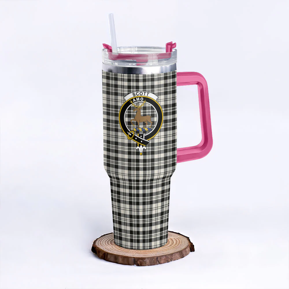Scottish SCOTT BLACK & WHITE ANCIENT Clan Badge Tartan 40oz Tumbler - Image 7