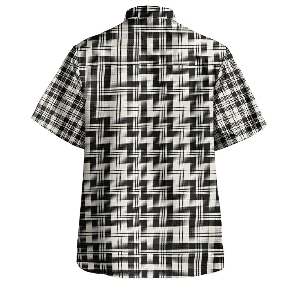 Scottish SCOTT BLACK & WHITE ANCIENT Clan Badge Tartan Hawaiian Shirt - Image 3