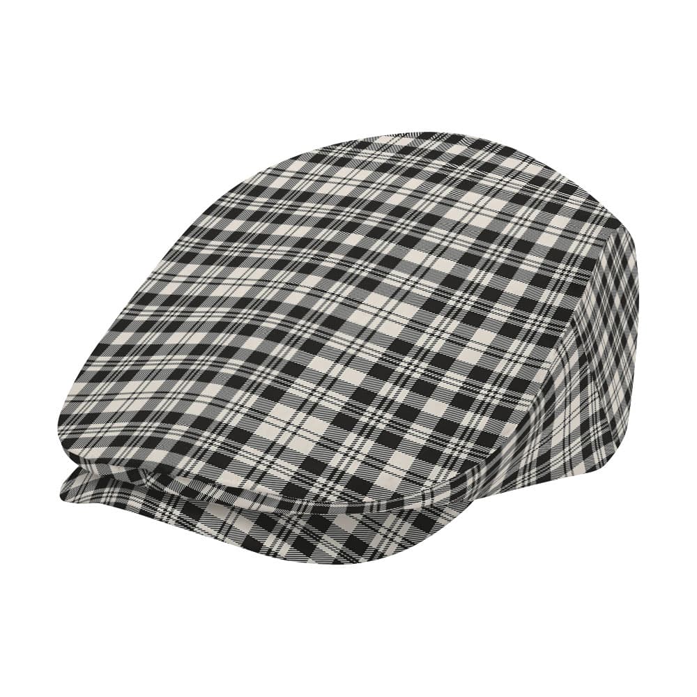 Scottish Scott Black & White Ancient Tartan Flat Cap - Image 2