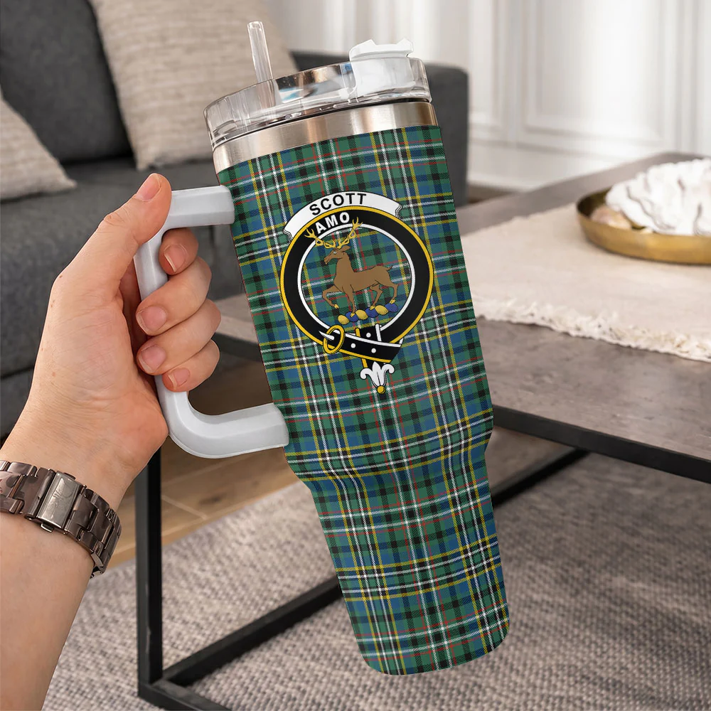 Scottish SCOTT GREEN ANCIENT Clan Badge Tartan 40oz Tumbler - Image 10