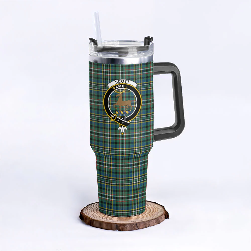 Scottish SCOTT GREEN ANCIENT Clan Badge Tartan 40oz Tumbler - Image 3