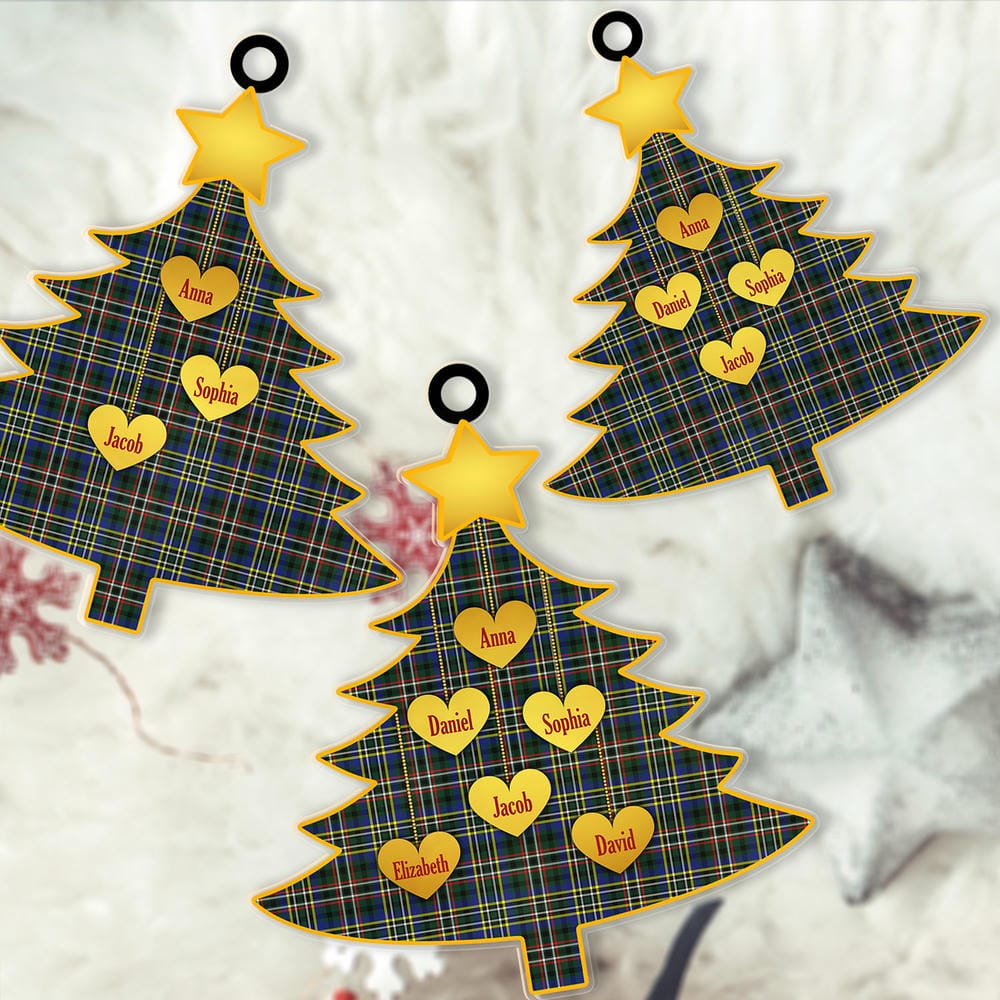 Scottish Scott Green Modern Tartan Ornament Custom Family Christmas Tree - Image 2