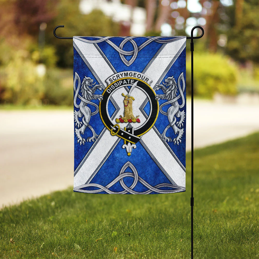 Scottish Scrymgeour Clan Badge Garden Flag Silver Rampant Lion Emblem - Image 3