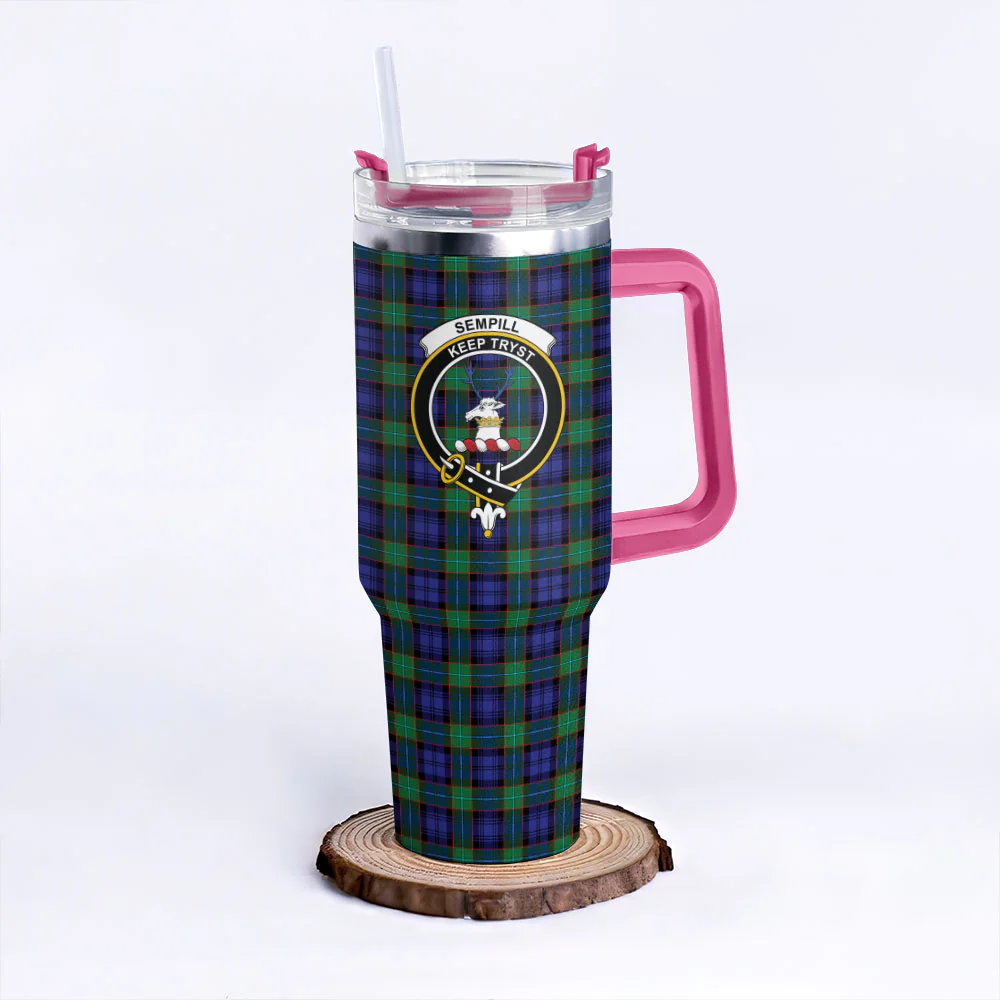 Scottish Sempill Modern Clan Badge Tartan 40oz Tumbler - Image 7