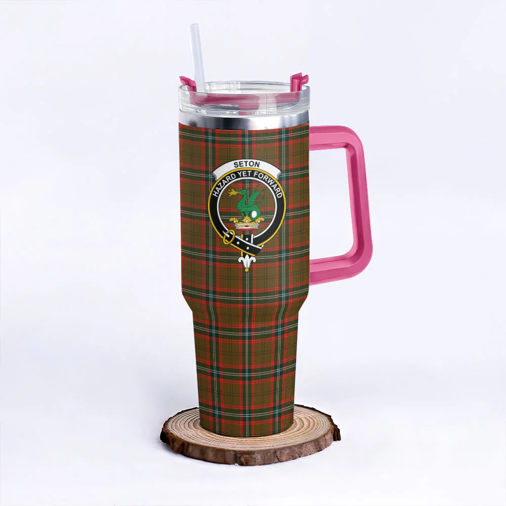 Scottish Seton Hunting Modern Clan Badge Tartan 40oz Tumbler - Image 7
