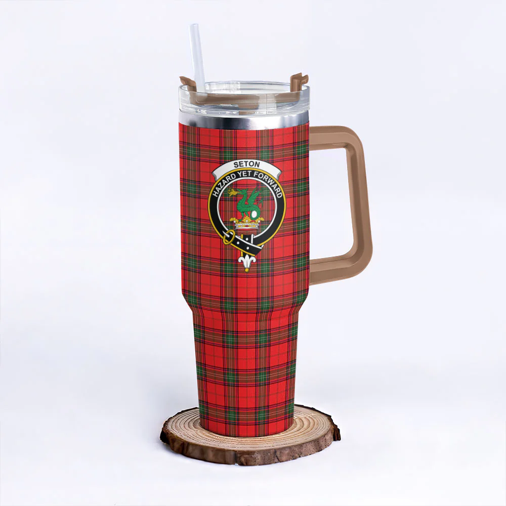 Scottish Seton Modern Clan Badge Tartan 40oz Tumbler - Image 9