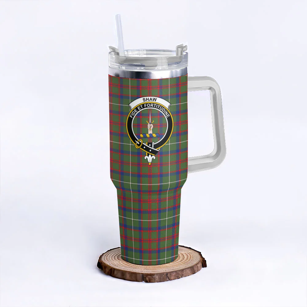 Scottish Shaw Green Modern Clan Badge Tartan 40oz Tumbler