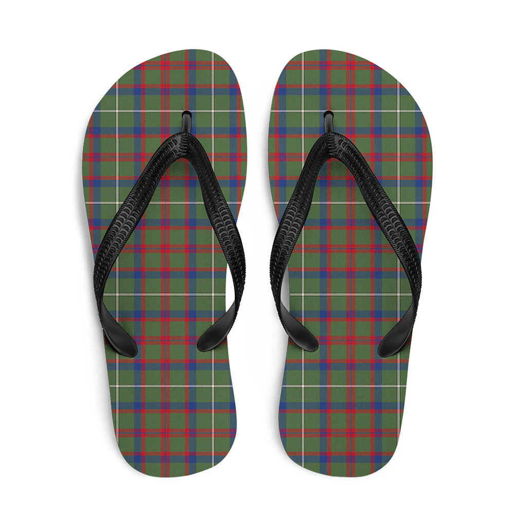 Scottish Shaw Green Modern Clan Badge Tartan Flip Flops
