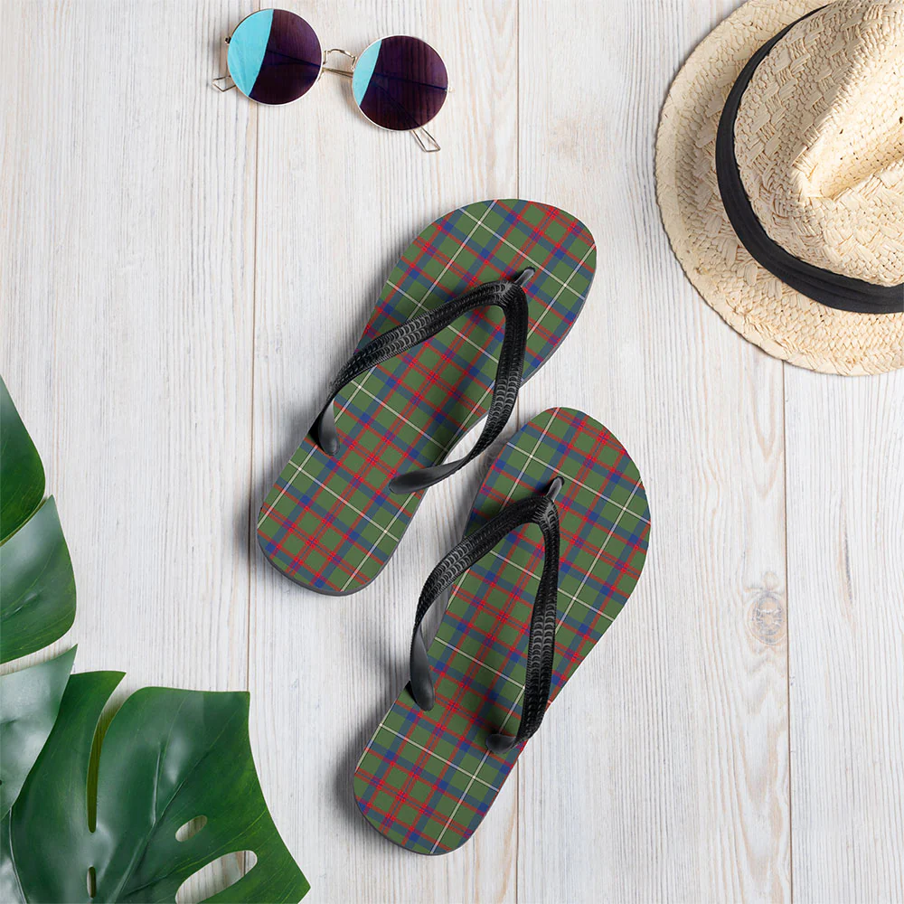 Scottish Shaw Green Modern Clan Badge Tartan Flip Flops - Image 2