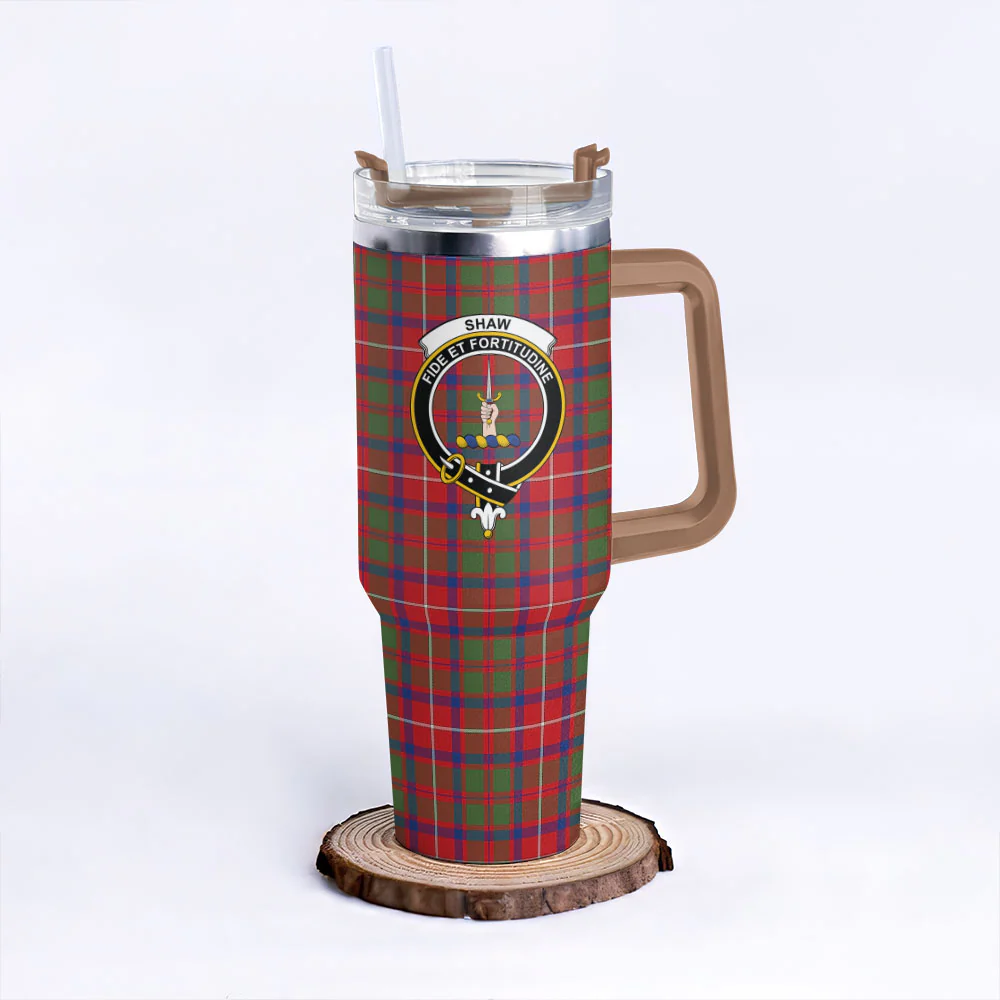 Scottish Shaw Red Modern Clan Badge Tartan 40oz Tumbler - Image 9