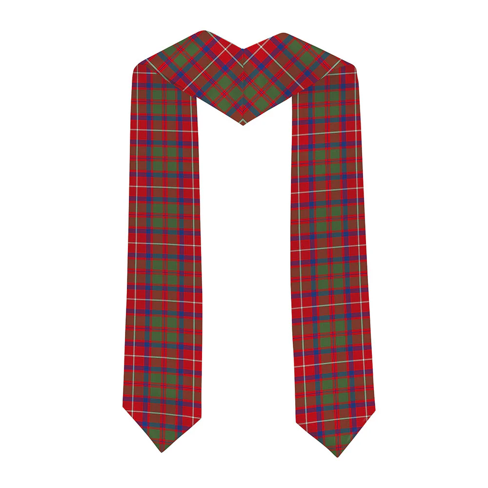 Scottish Shaw Red Modern Clan Badge Tartan Graduation Stole Black Gold Honor - Image 2