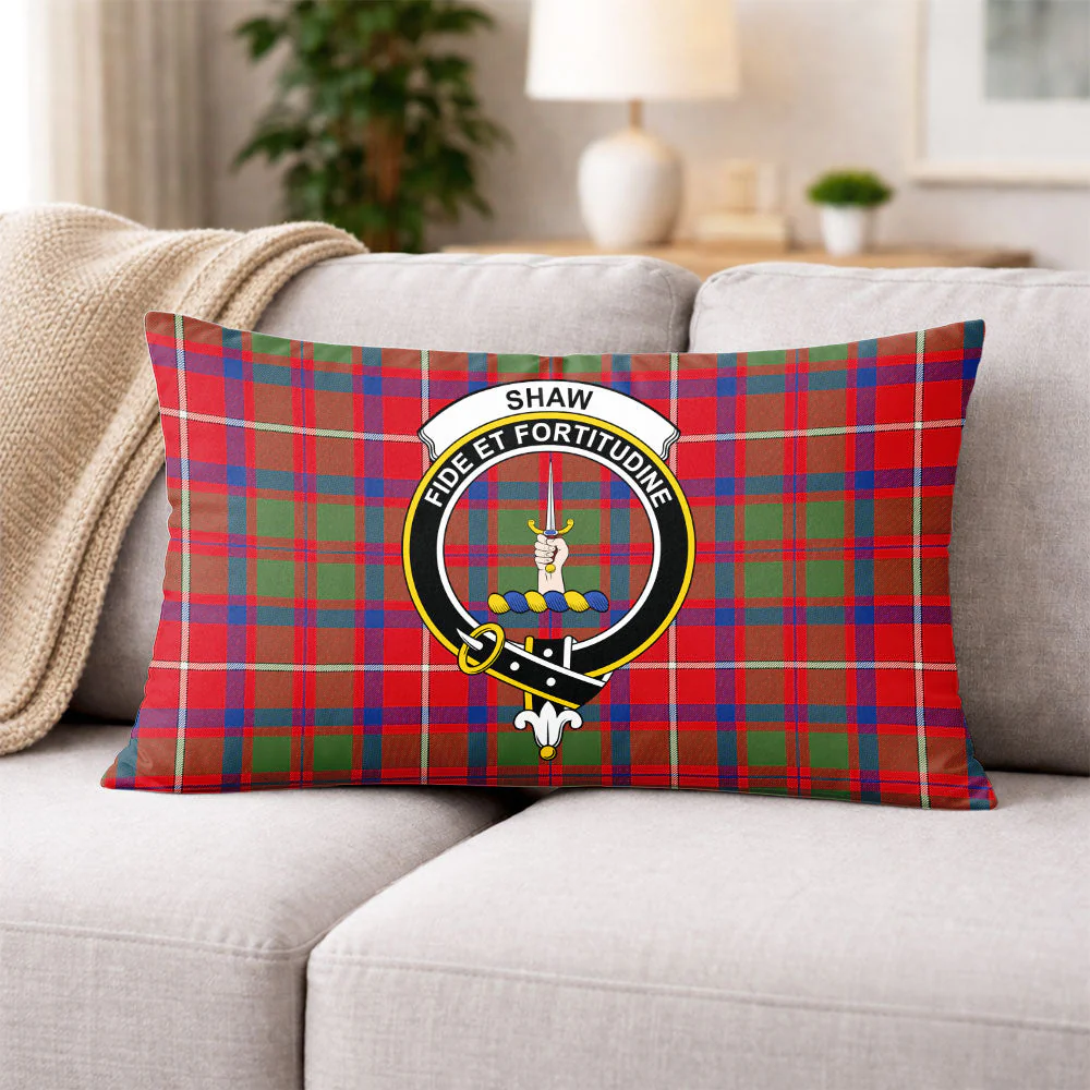 Scottish Shaw Red Modern Clan Badge Tartan Pillow Case - Image 3