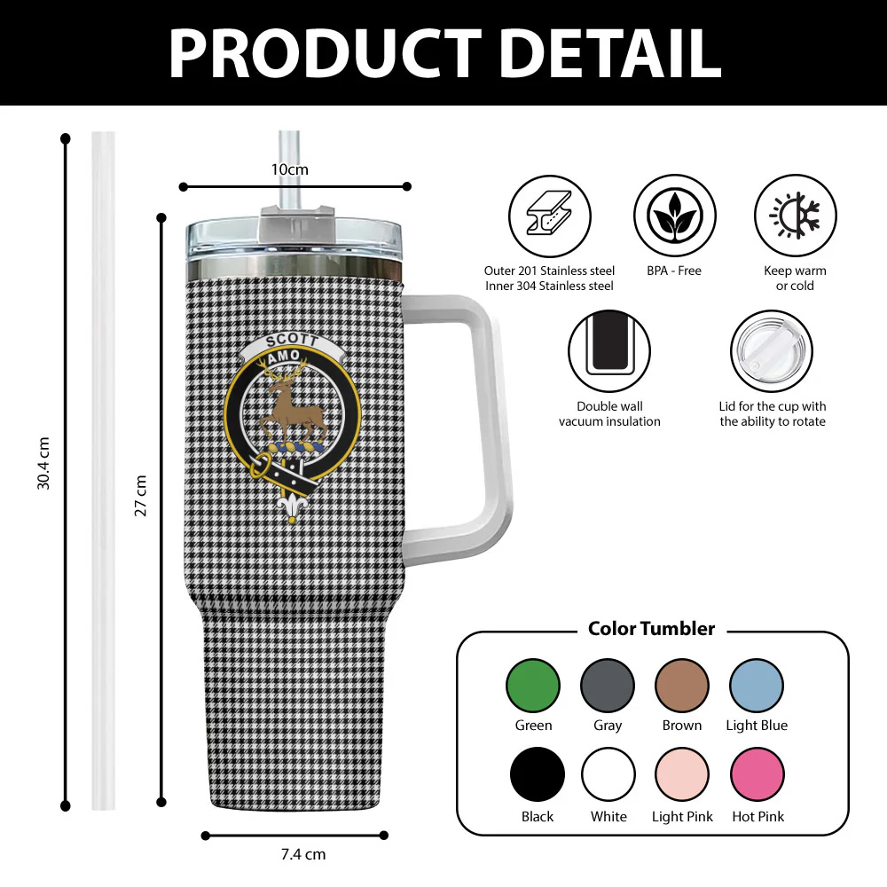 Scottish Shepherd Clan Badge Tartan 40oz Tumbler - Image 2