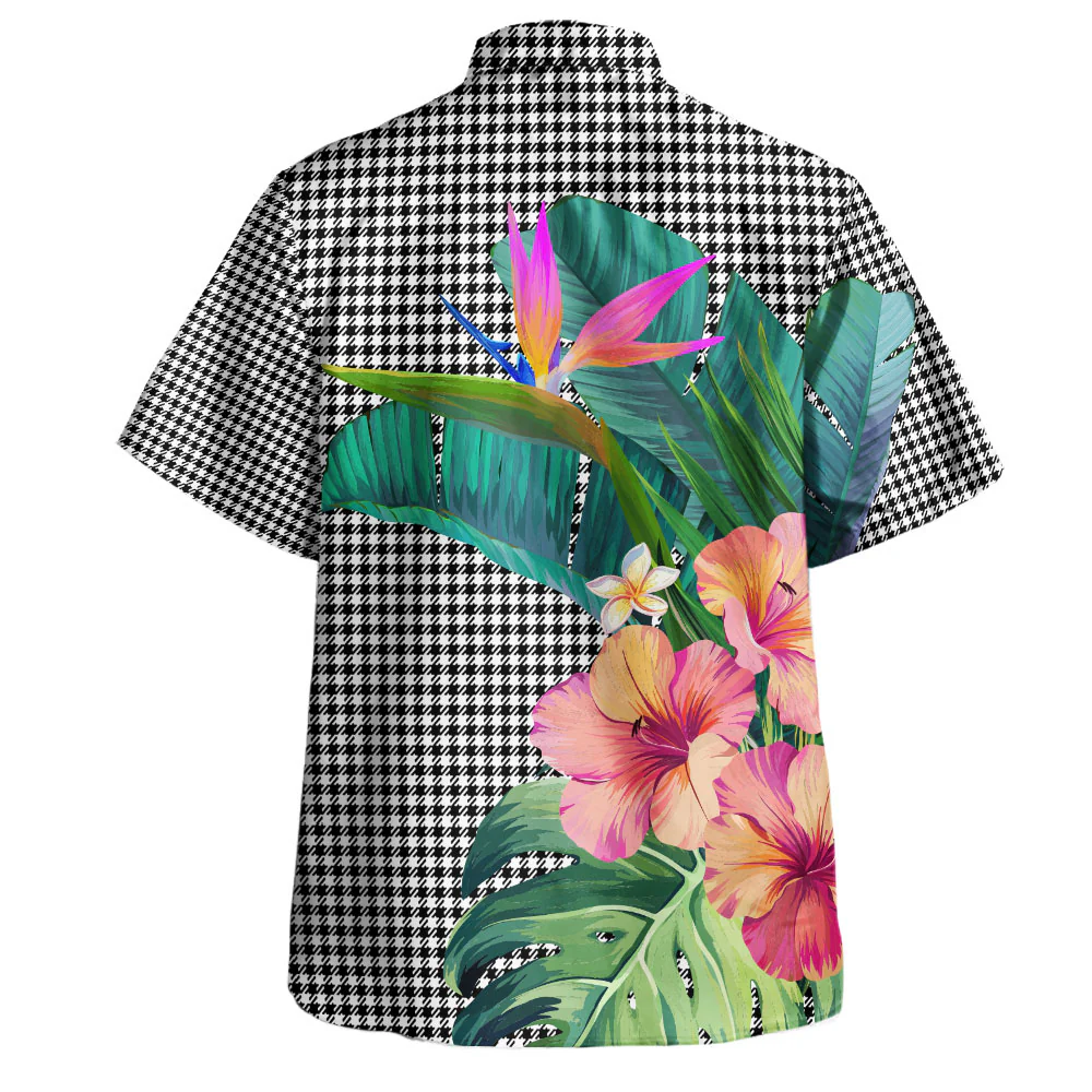 Scottish Shepherd Clan Badge Tartan Hawaiian Shirt Bouquet Tropical Style - Image 4