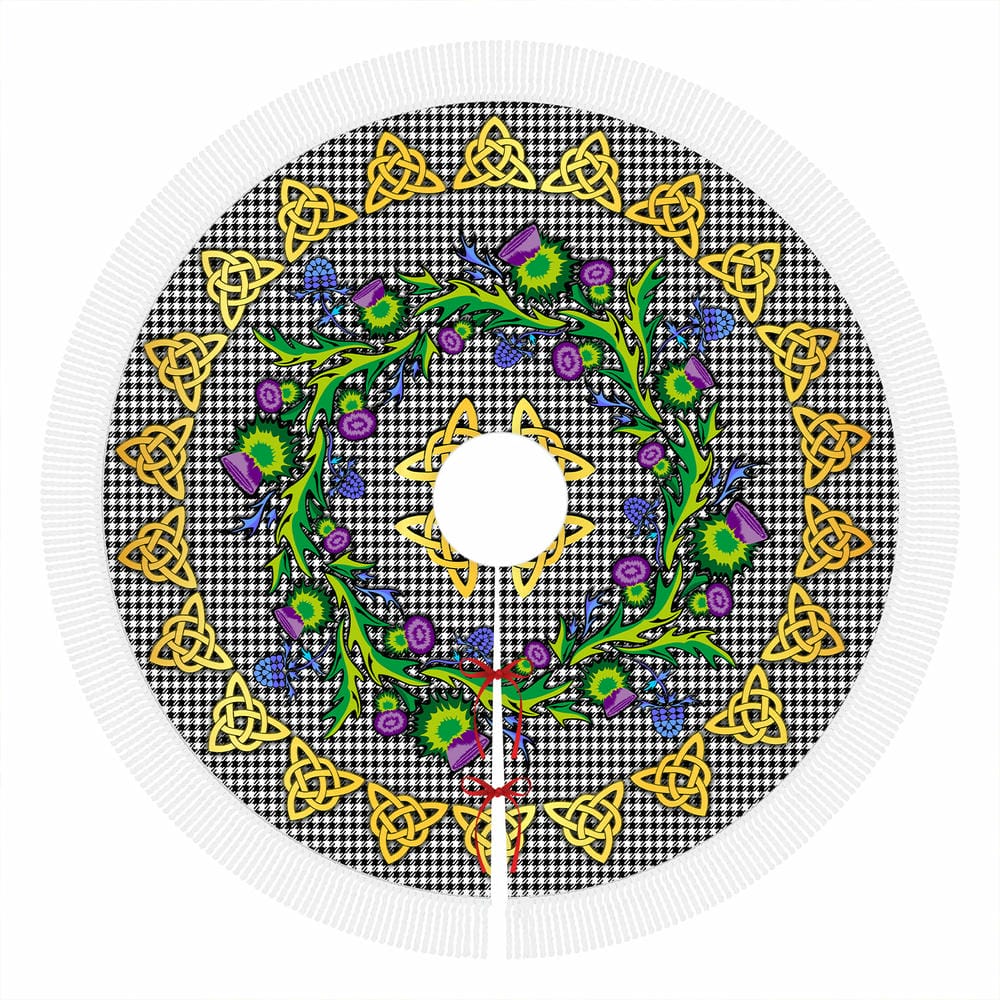 Scottish Shepherd Tartan Thistle Celtic Knot Christmas Tree Skirt - Image 4