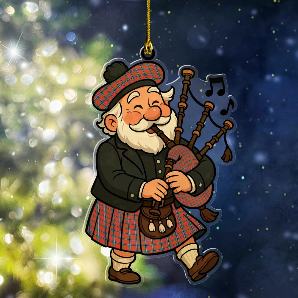 Scottish Sinclair Ancient Tartan Ornament Scottish Santa In Kilt