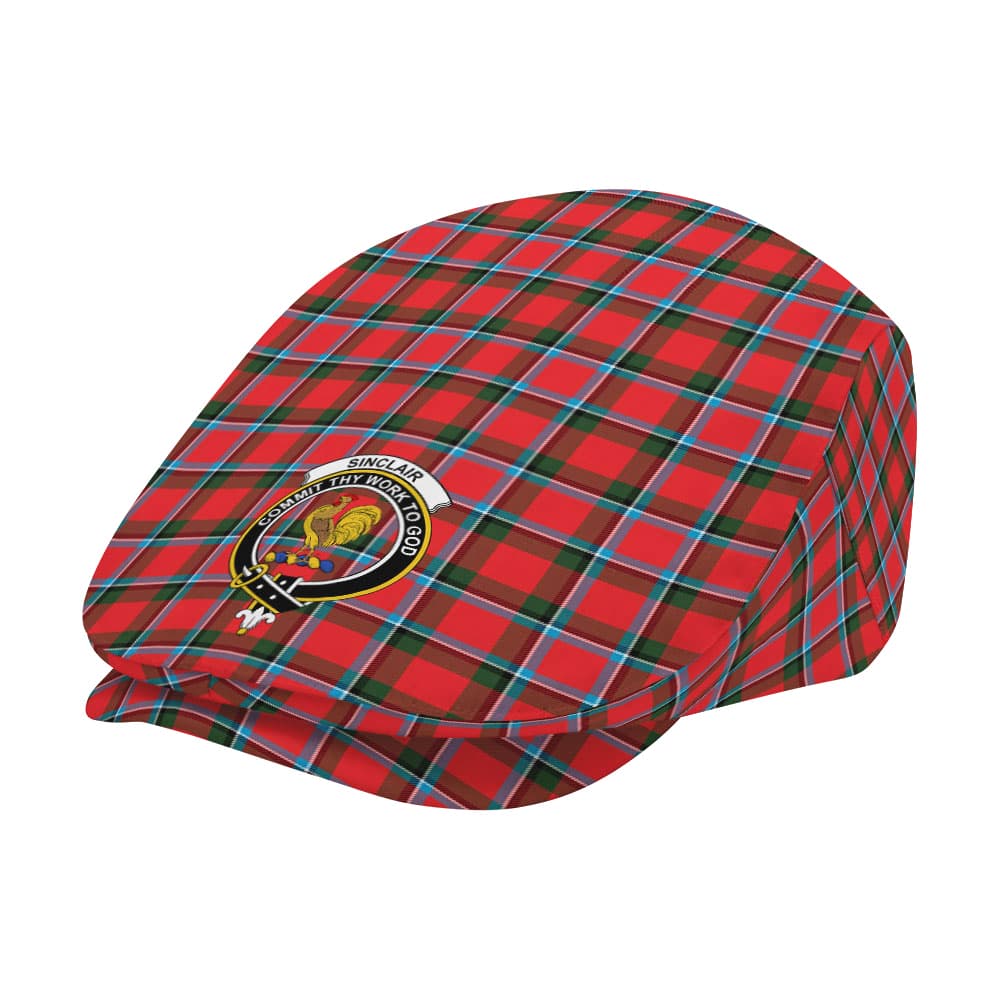 Scottish Sinclair Clan Badge Tartan Flat Cap - Image 2