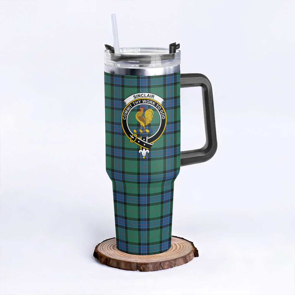 Scottish Sinclair Hunting Ancient Clan Badge Tartan 40oz Tumbler - Image 3