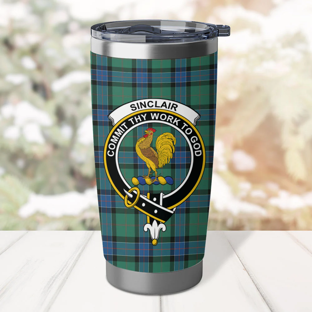 Scottish Sinclair Hunting Ancient Clan Badge Tartan Tumbler - Image 2