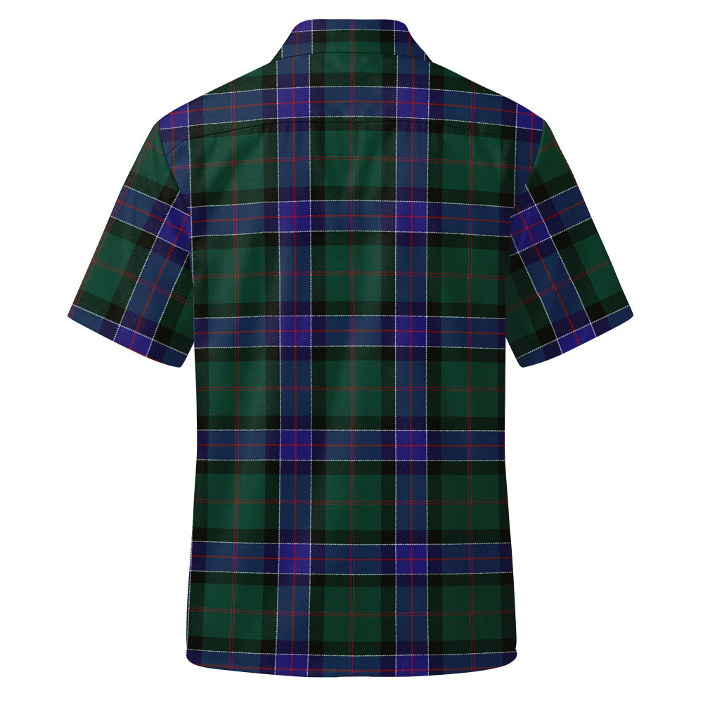 Scottish Sinclair Hunting Modern Clan Badge Tartan Short Sleeve Work Shirt - Image 3