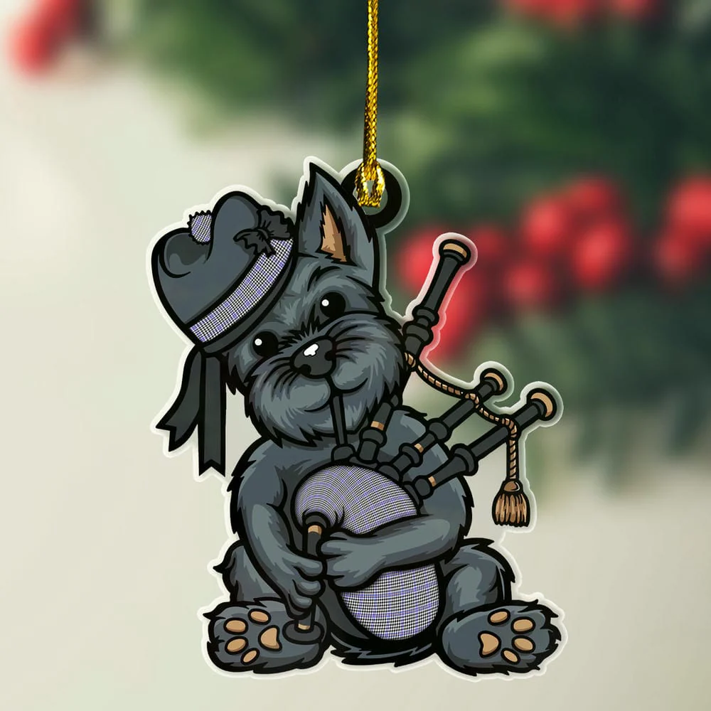 Scottish Sir Walter Scott Tartan Ornament Scottish Terrier Plays The Bagpipes
