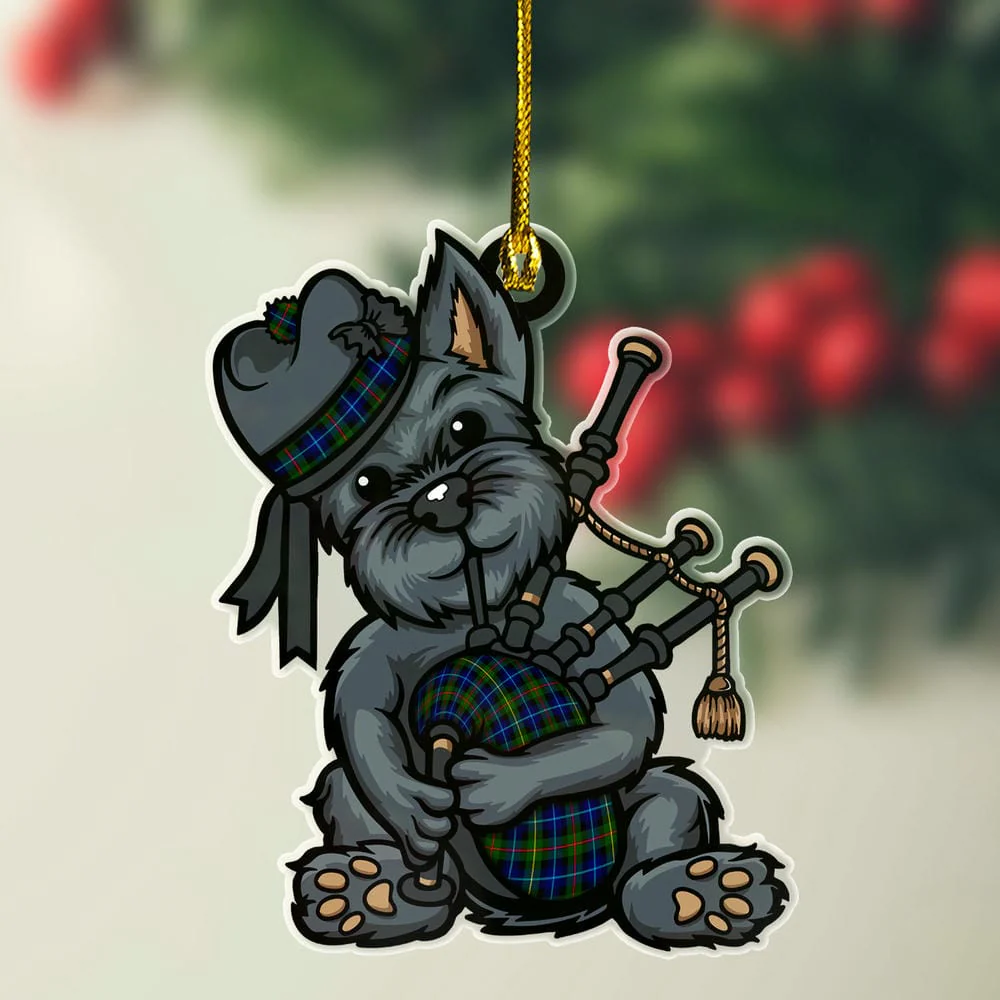 Scottish Smith Modern Tartan Ornament Scottish Terrier Plays The Bagpipes