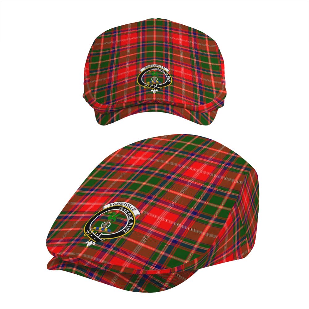 Scottish Somerville Clan Badge Tartan Flat Cap - Image 5