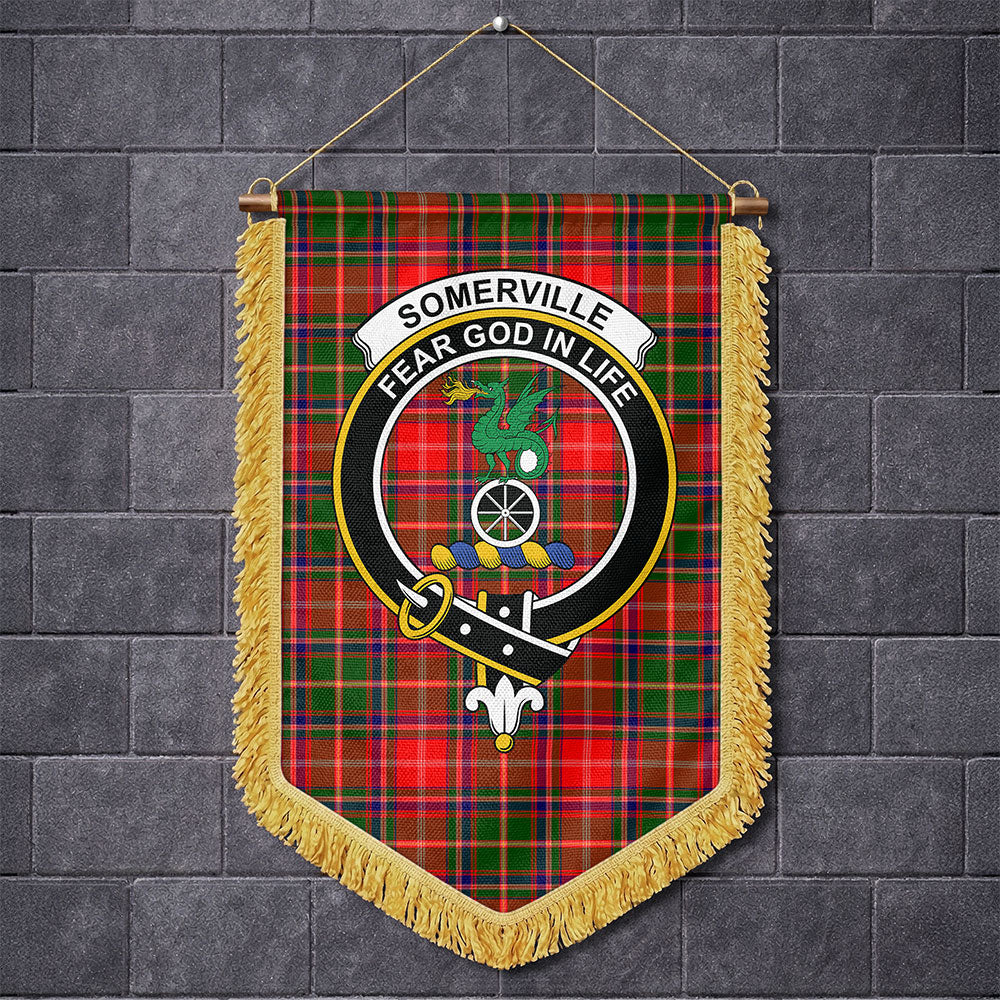 Scottish Somerville Modern Clan Badge Tartan Wall Hanging Banner