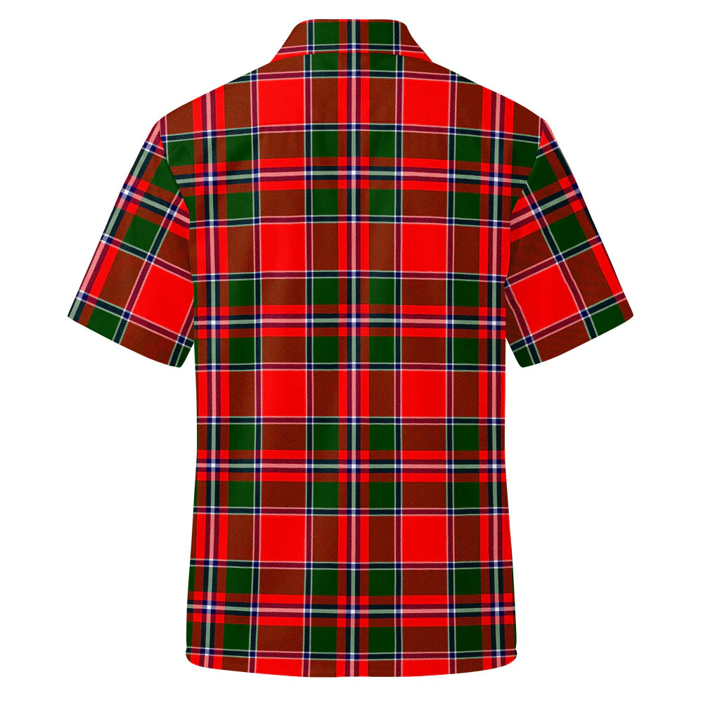 Scottish Spens Modern Clan Badge Tartan Short Sleeve Work Shirt - Image 3